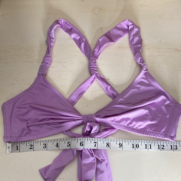 J. Crew Lilac Satin Bikini Top - Picture 8 of 9
